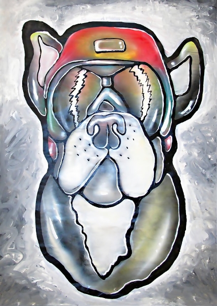 bulldogge-mit-helm-und-sonnenrille-erotic-art-fine-art-gemaelde-illustration-comic-christine-dumbsky_5369