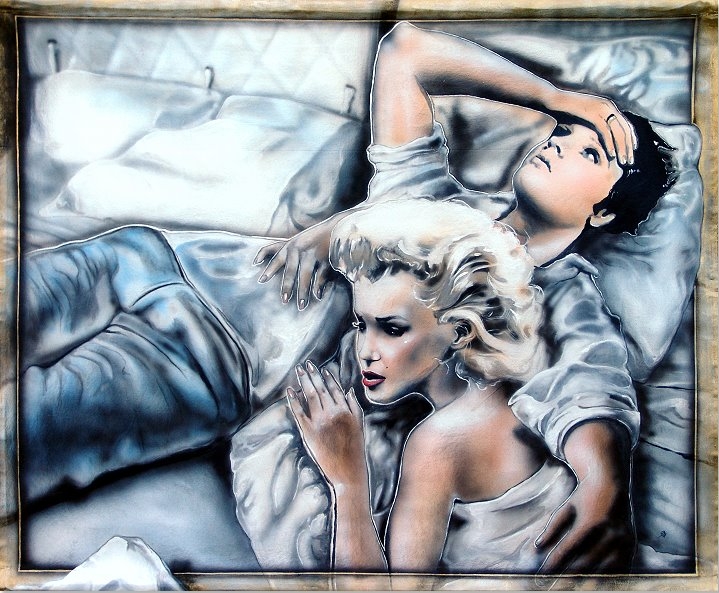 erotic-art-frauen-bild-akt-fine-art-gemaelde-malerin-christine-dumbsky-elvis-presley-marylin-monroe