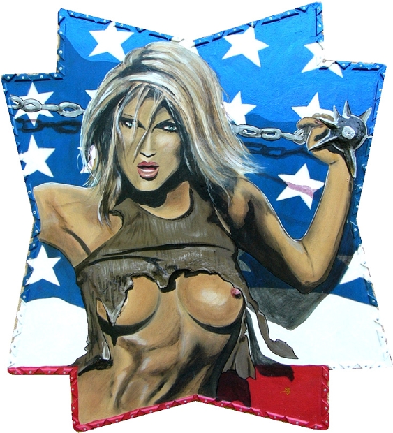 erotic-art-frauenbilder-akt-fine-art-gemaelde-malerin-christine-dumbsky-amerika-flagge-american-flag-nude-woman
