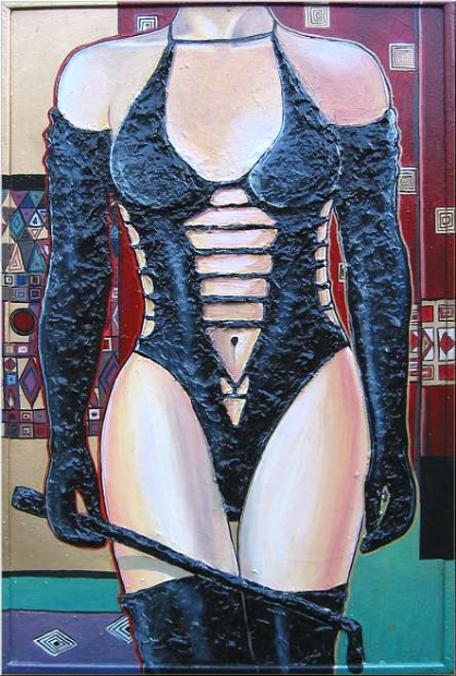 erotic-art-frauenbilder-akt-fine-art-gemaelde-malerin-christine-dumbsky-erotische-vorstellung-latex-lack-leder-peitsche-domina