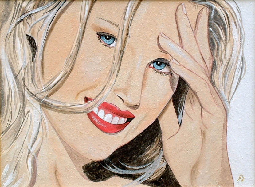 erotic-art-frauenbilder-akt-fine-art-gemaelde-malerin-christine-dumbsky-frau-blaue-augen-blond-huebsch-laechelt