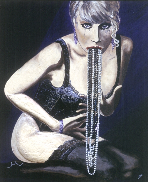 erotic-art-frauenbilder-akt-fine-art-gemaelde-malerin-christine-dumbsky-frau-kotzt-perlen-digging