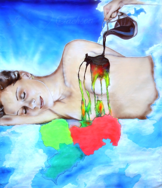 erotic-art-frauenbilder-akt-fine-art-gemaelde-malerin-christine-dumbsky-frau-schlaeft-wellness-schokolade-farbe