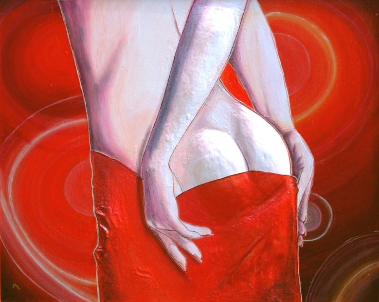 erotic-art-frauenbilder-akt-fine-art-gemaelde-malerin-christine-dumbsky-hintern-po-rot-backside