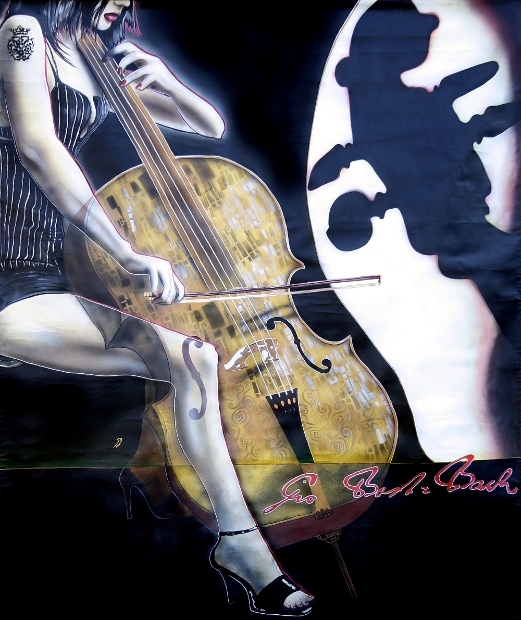 erotic-art-frauenbilder-akt-fine-art-gemaelde-malerin-christine-dumbsky-johann-sebastian-bach-bass-violine