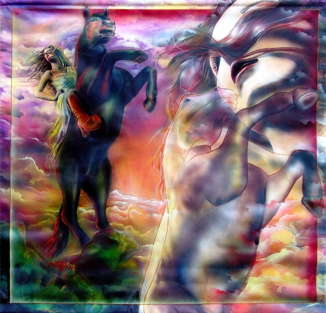 erotic-art-frauenbilder-akt-fine-art-gemaelde-malerin-christine-dumbsky-pferd-frau-ride-like-the-wind