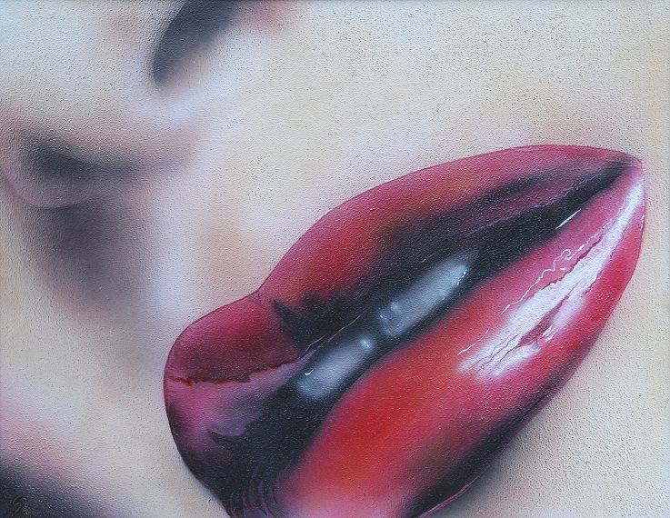 erotic-art-frauenbilder-akt-fine-art-gemaelde-malerin-christine-dumbsky-rote-lippen-soll-man-kuessen-red-lips