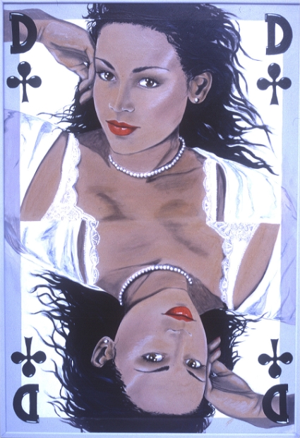 erotic-art-frauenbilder-akt-fine-art-gemaelde-malerin-christine-dumbsky-spielkarte-kreuz-dame-queen-of-club